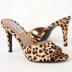 Erin Leopard Cow Hair High Heel Sandals
